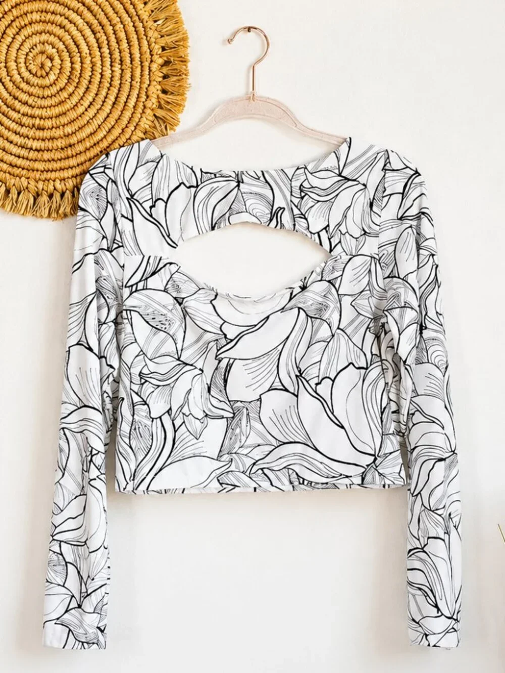 CALIA by Carrie Underwood White Floral Reversible Rashguard Swim Sun Top SZ XL